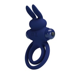 PRETTY LOVE Darey Rabbit Cock Ring Deep Blue