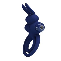 PRETTY LOVE Darey Rabbit Cock Ring Deep Blue