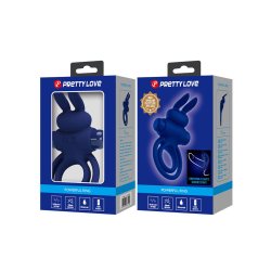 PRETTY LOVE Darey Rabbit Cock Ring Deep Blue