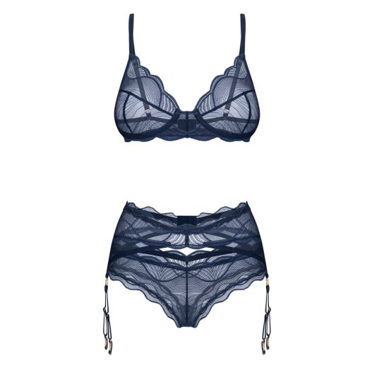 OBSESSIVE Nightly Blue Dessous-Set 3-teilig Blau