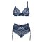 OBSESSIVE Nightly Blue Dessous-Set 3-teilig Blau
