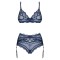 OBSESSIVE Nightly Blue Dessous-Set 3-teilig Blau