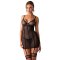 OBSESSIVE Nuites Ruffled Chemise Schwarz