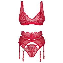 OBSESSIVE Cupide Desir Dessous-Set 3-teilig Rot