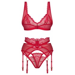 OBSESSIVE Cupide Desir Dessous-Set 3-teilig Rot