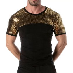 TOF Glitter Shirt Gold/Schwarz