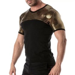 TOF Glitter Shirt Gold/Schwarz