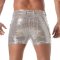 TOF Glitter 5 Pockets Mid Thigh Shorts Silber/Weiss