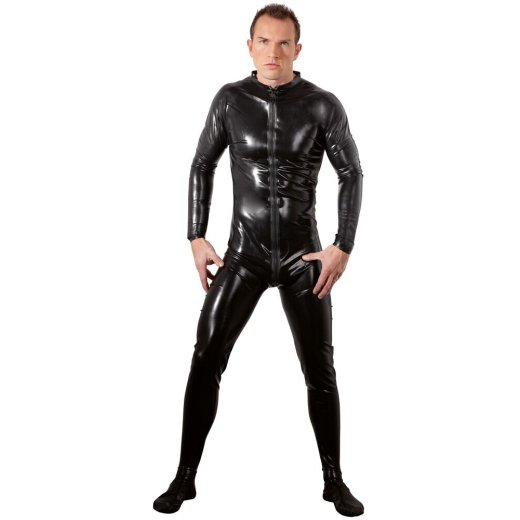 THE LATE X COLLECTION Overall mit Zip aus Latex Schwarz