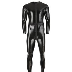 THE LATE X COLLECTION Overall mit Zip aus Latex Schwarz