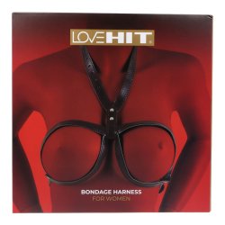 VIRGITE Love Hit Bondage Brust Harness für Damen Model 1 aus veganem Leder One Size Schwarz