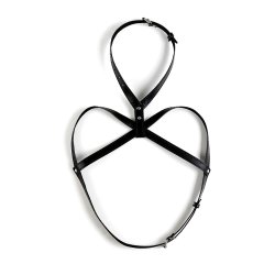 VIRGITE Love Hit Bondage Brust Harness für Damen Model 1 aus veganem Leder One Size Schwarz