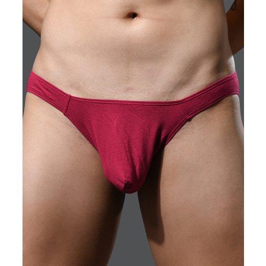 ANDREW CHRISTIAN Almost Naked No-Show Ultra Low-Rise Brief Weinrot