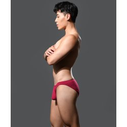 ANDREW CHRISTIAN Almost Naked No-Show Ultra Low-Rise Brief Weinrot