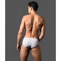 ANDREW CHRISTIAN Almost Naked Naked Truth Capsule See-Through Deep-V Brief Weiss