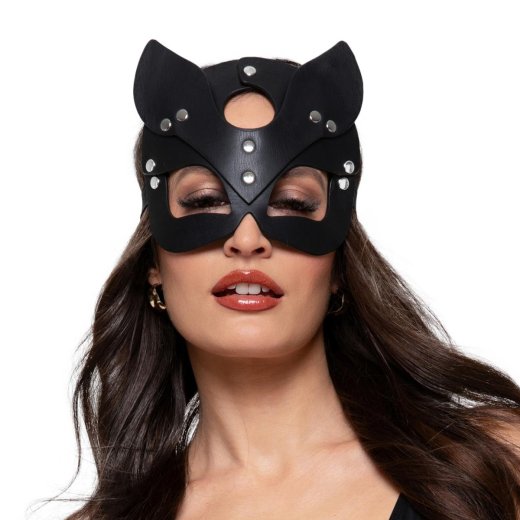 BEDROOM FANTASIES Maske Kinky Kitty aus veganem Leder Schwarz