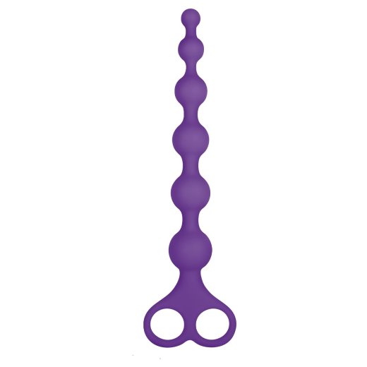 NMC 8 Inch Ribbed Silicone Anal Beads Violett
