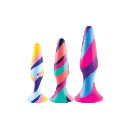 NMC Plug 3er Set mit Saugnapf aus Silikon Multicolor