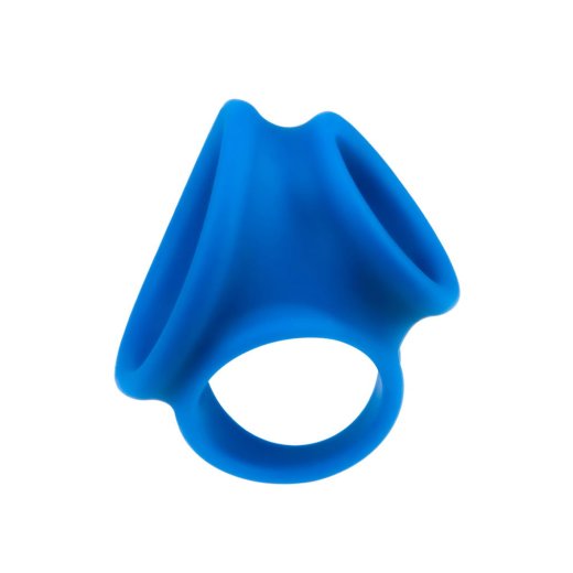 LOVETOY Pinnacle Pro Trio Grip Enhancer Penisring mit Hodenteiler Blau