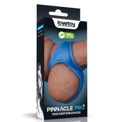 LOVETOY Pinnacle Pro Trio Grip Enhancer Penisring mit Hodenteiler Blau