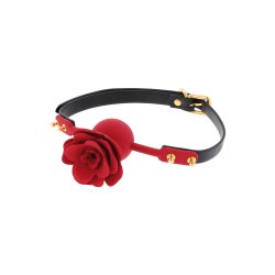 TABOOM Wild Roses Ball Gag aus PU-Leder & Silikon Rot/Gold