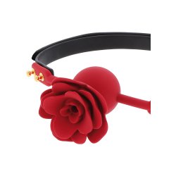 TABOOM Wild Roses Ball Gag aus PU-Leder & Silikon Rot/Gold