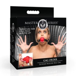 MASTER SERIES Extreme Silicone Ball Gag Rot/Schwarz