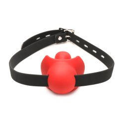 MASTER SERIES Extreme Silicone Ball Gag Rot/Schwarz