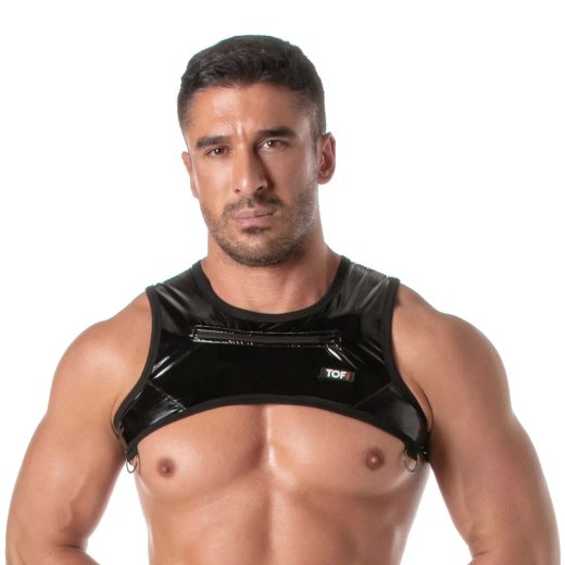 TOF Vinyl Zipped Harness Schwarz