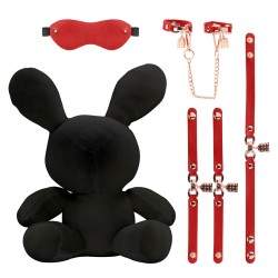 S-LINE Bondage Hase aus Plüsch Schwarz/Rot