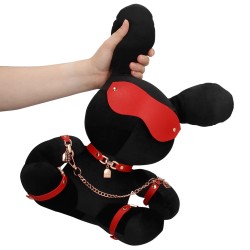 S-LINE Bondage Hase aus Plüsch Schwarz/Rot