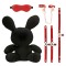 S-LINE Bondage Hase aus Plüsch Schwarz/Rot