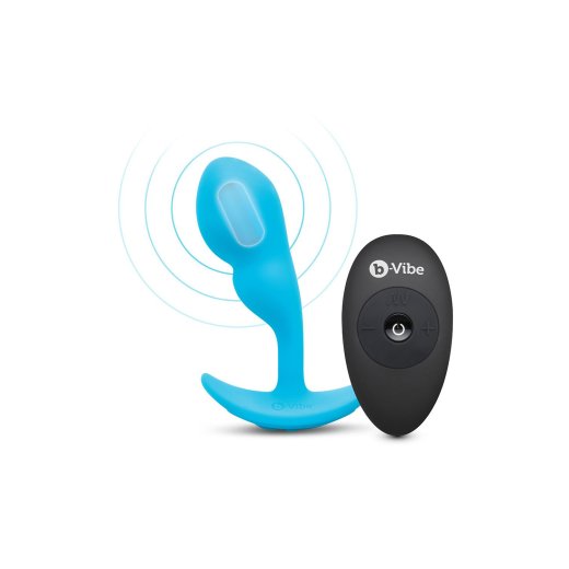 B-VIBE P-Spot Snug Plug mit Vibration & Fernbedienung 95 g Blau
