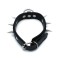KIOTOS Halsband mit Metallspikes und O-Ring Leder Schwarz
