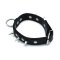 KIOTOS Halsband mit Metallspikes und O-Ring Leder Schwarz