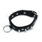 KIOTOS Halsband mit Metallspikes und O-Ring Leder Schwarz