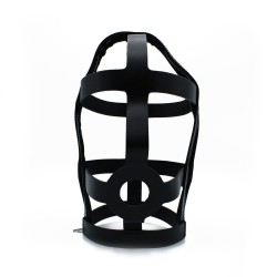 KIOTOS Head Cage mit Reissverschluss Leder Schwarz