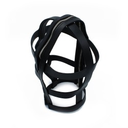 KIOTOS Head Cage mit Reissverschluss Leder Schwarz
