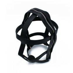 KIOTOS Head Cage mit Reissverschluss Leder Schwarz
