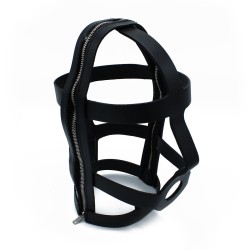 KIOTOS Head Cage mit Reissverschluss Leder Schwarz