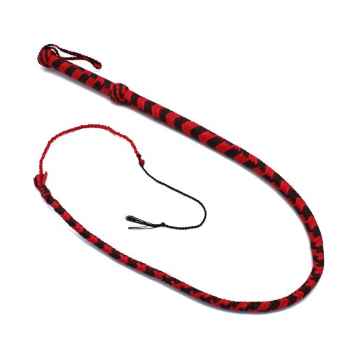 KIOTOS Bullenpeitsche 120 cm Nylon Schwarz / Rot