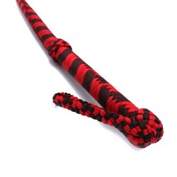 KIOTOS Bullenpeitsche 120 cm Nylon Schwarz / Rot