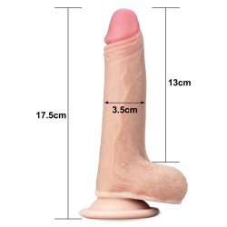 LOVETOY Sliding Skin Dildo Ø 3.6 x 17,3 cm Beige
