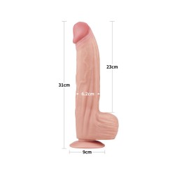 LOVETOY Sliding Skin Dildo Ø 6.2 x 31 cm Beige