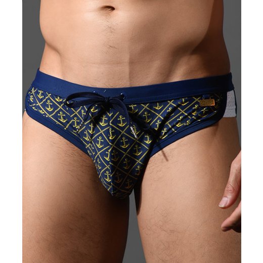 ANDREW CHRISTIAN Nautical Swim Bikini Navy