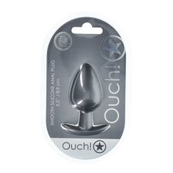 OUCH Smooth Silicone Anal-Plug Large 8,9 cm Gunmetal