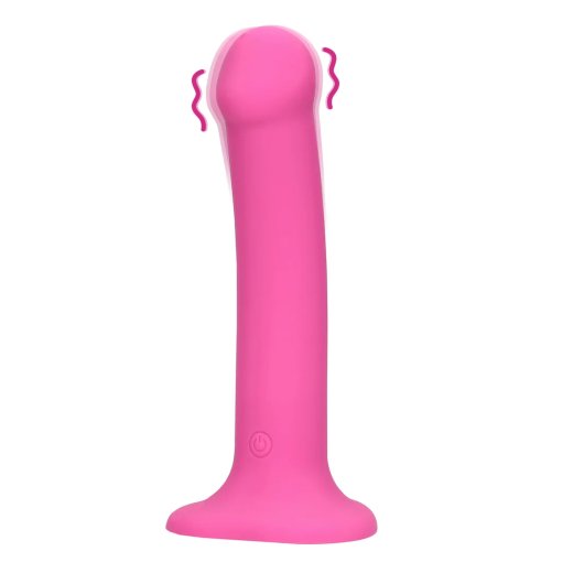 LOVELINE Non-Phallic Vibrating Dildo Medium Pink