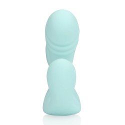 LOVELINE Three-In-One Liquid Silicone Vibrator Hellblau