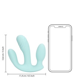 LOVELINE Three-In-One Liquid Silicone Vibrator Hellblau