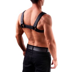 SAXOS Soft Leder Brust Harness Schwarz